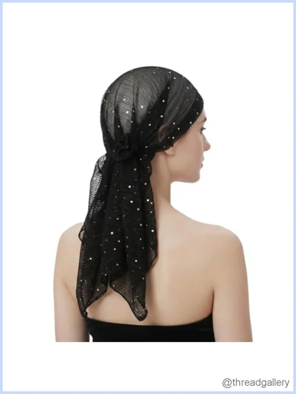 Sequin Square Scarf for Women, Sparkly Soft Headscarf for Daily Wear